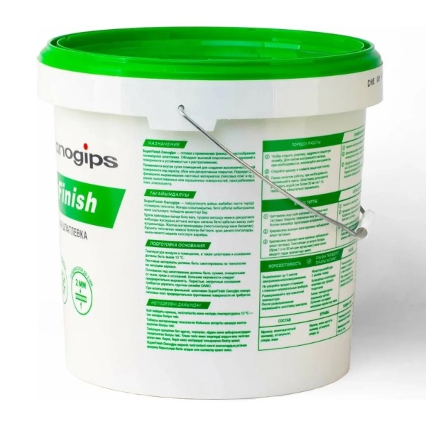 Шпатлевка готовая Финиш Danogips Super Finish Шитрок 28кг (17л)