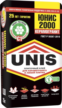 Клей плиточный Unis 2000 25кг